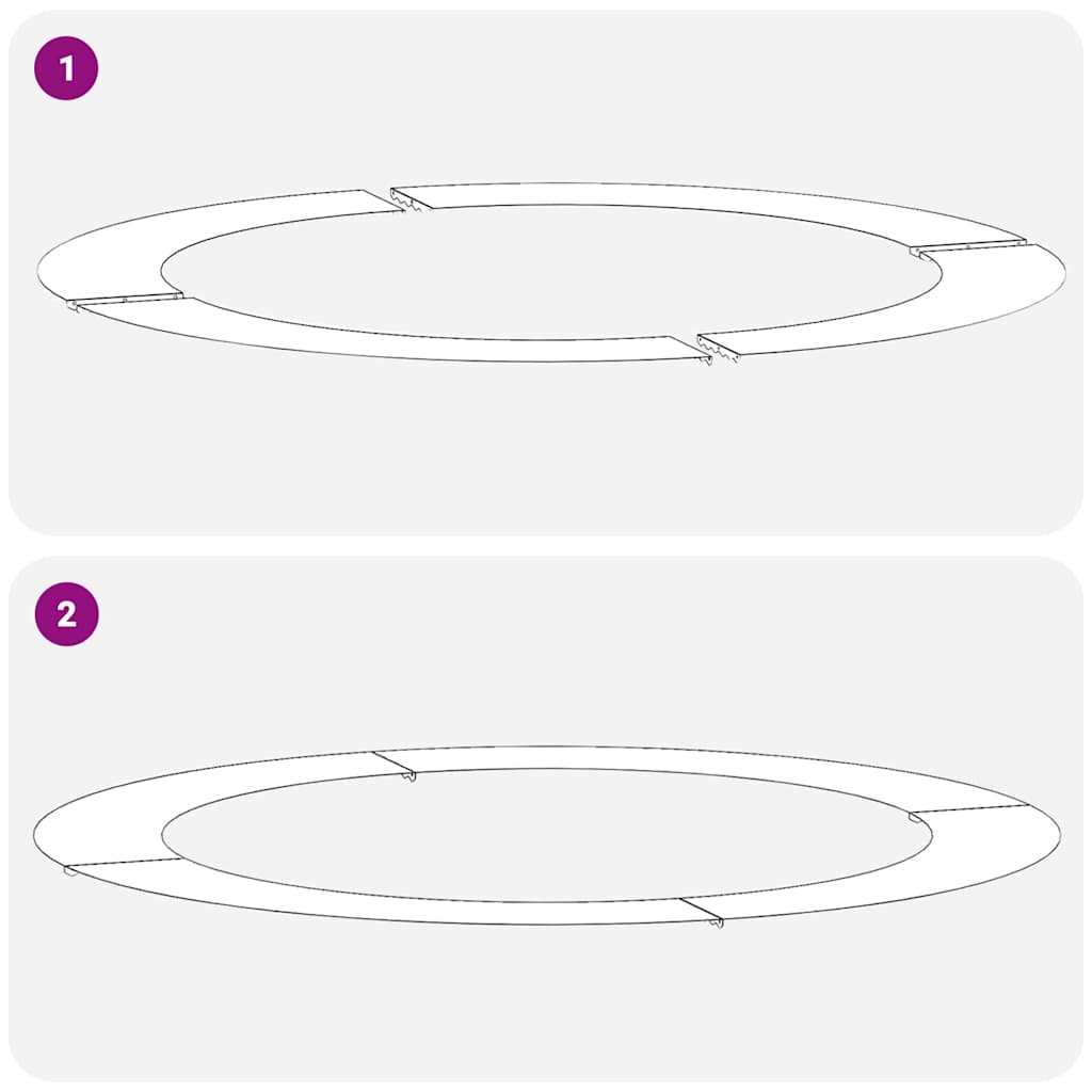 pogodno za ravne drvene prstenove 5 pcs Srebrno Ø90 / 120 cm