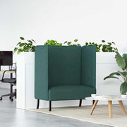 Sofa s visokim naslonom 101cm Tamnozelena tkanina
