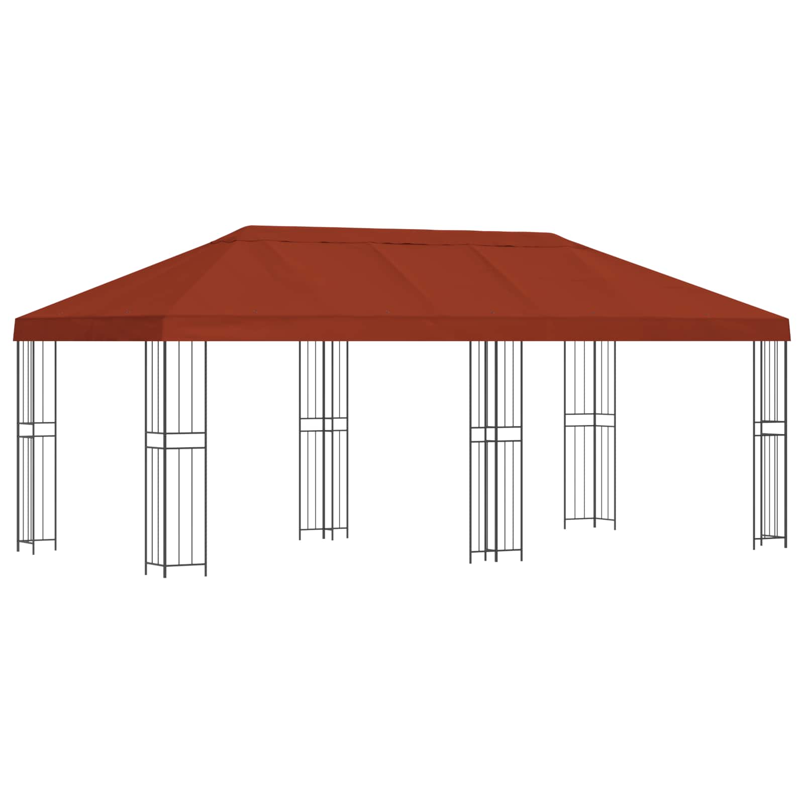 Paviljon s bočnim stranama 6 x 3 m Terakota Poliester i čelik