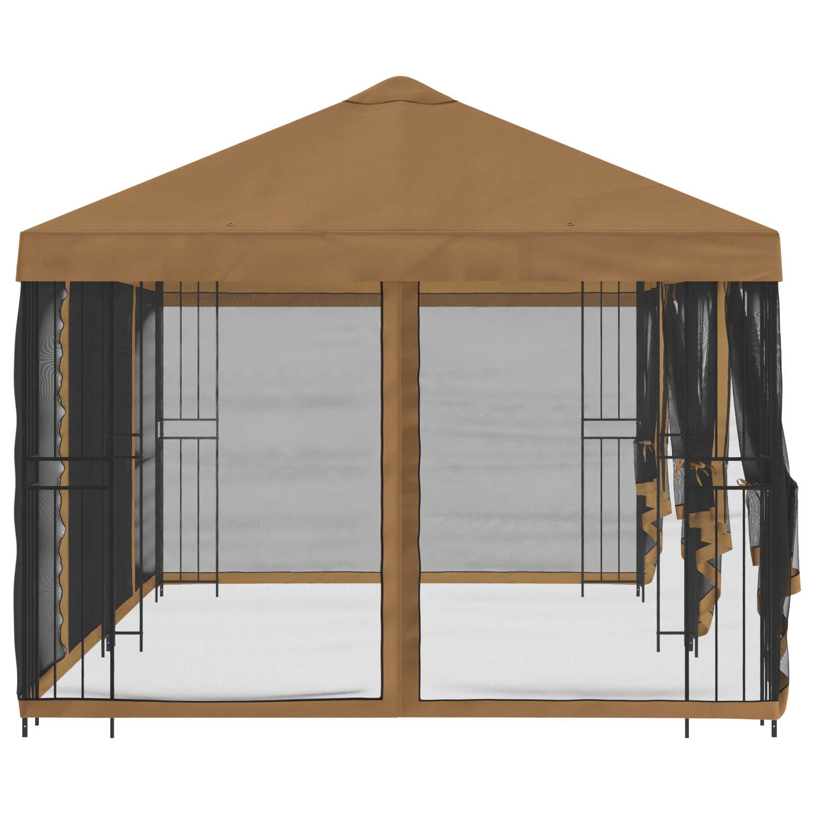 Paviljon s bočnim stranama 6 x 3 m Bež Poliester i čelik 190