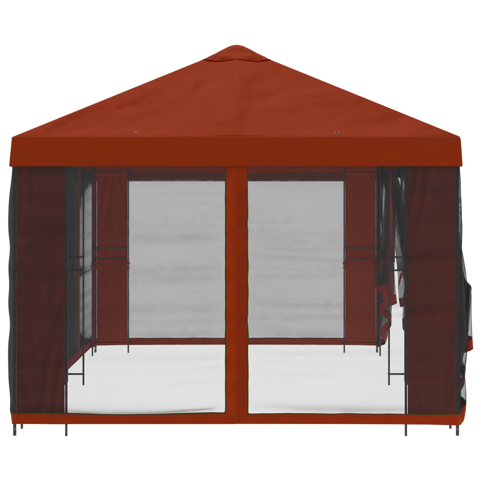Paviljon s bočnim stranama 6 x 3 m Terakota Poliester i čelik