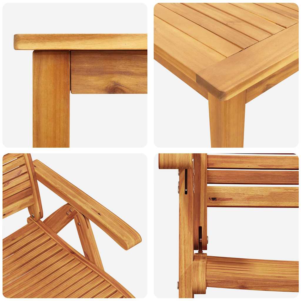 Vrtni set za objed 3 pcs Smeđa Čvrsto drvo akacije