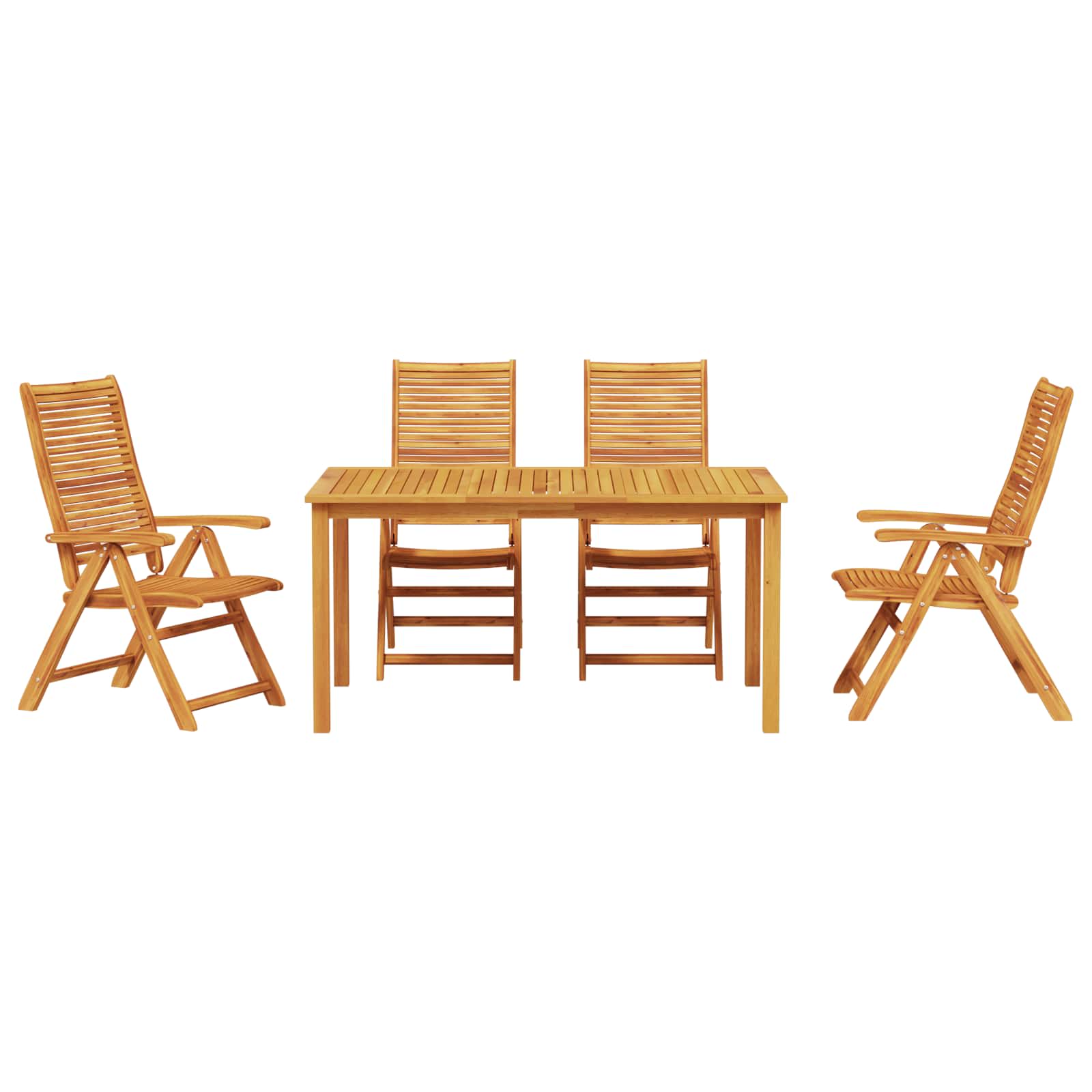 Vrtni set za objed 5 pcs Smeđa Čvrsto drvo akacije