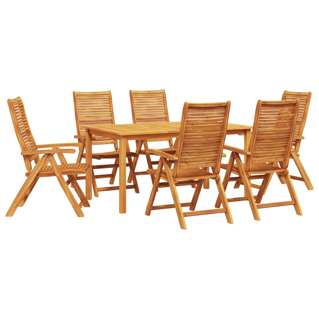 Vrtni set za objed 7 pcs Smeđa Čvrsto drvo akacije