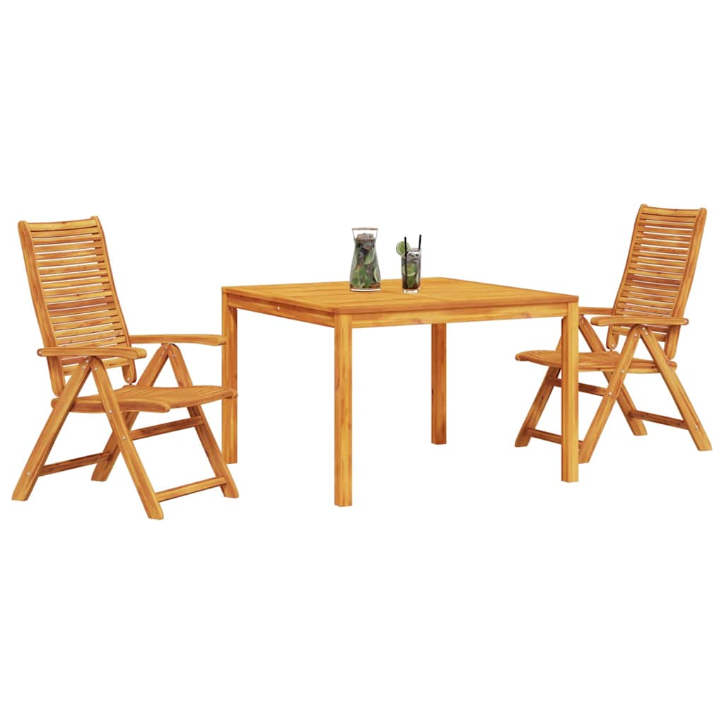 Vrtni set za objed 3 kom. Smeđa Čvrsto drvo akacije 110 x 110 x 75 cm