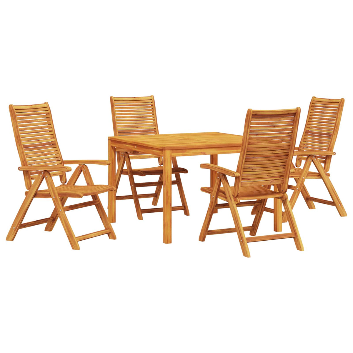 Vrtni set za objed 5 kom. Smeđa Čvrsto drvo akacije 110 x 110 x 75 cm