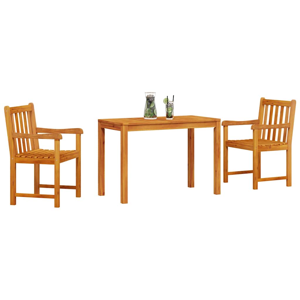 Vrtni set za objed 3 pcs Smeđa Čvrsto drvo akacije