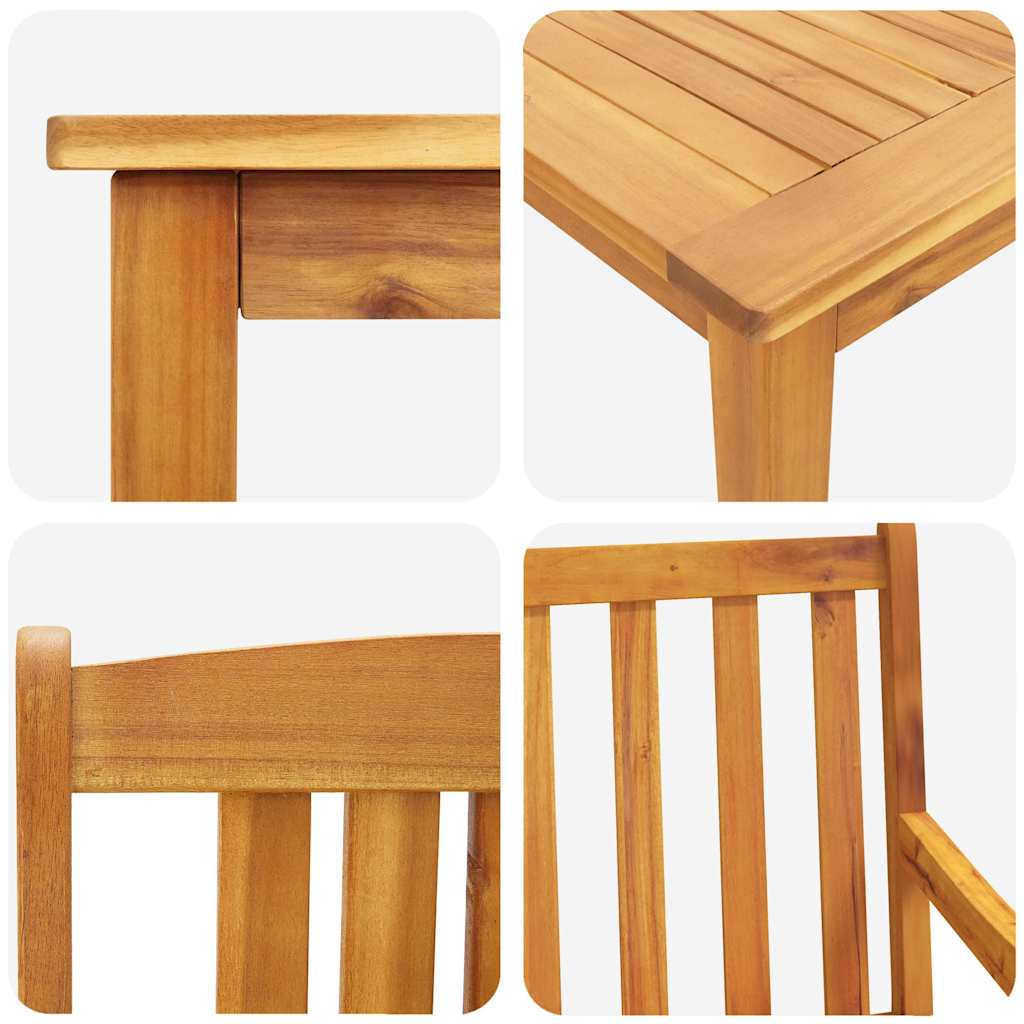 Vrtni set za objed 9 pcs Smeđa Čvrsto drvo akacije