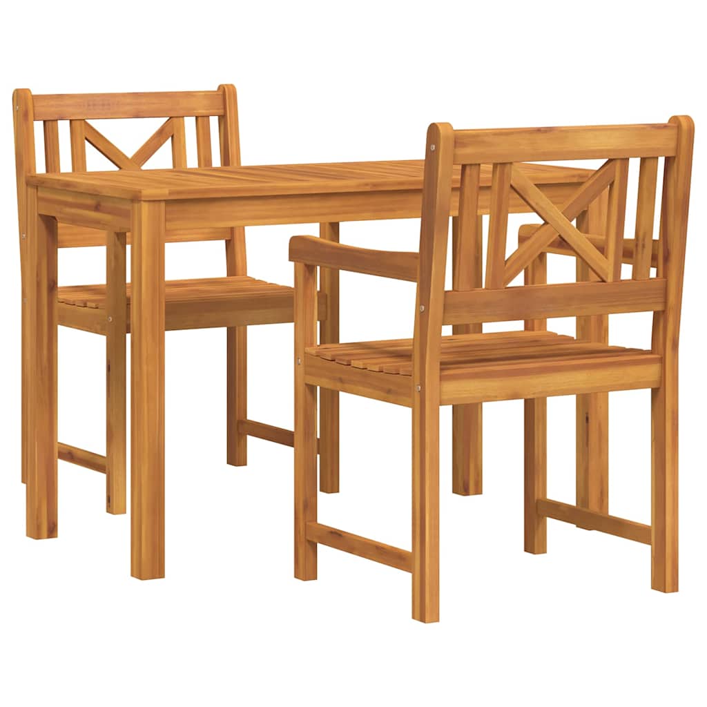 Vrtni set za objed 3 pcs Smeđa Čvrsto drvo akacije