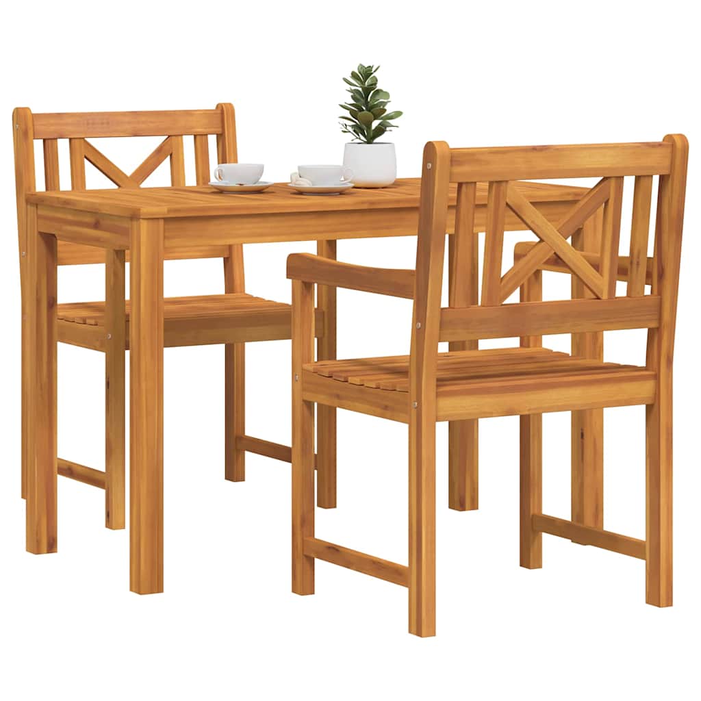 Vrtni set za objed 3 pcs Smeđa Čvrsto drvo akacije