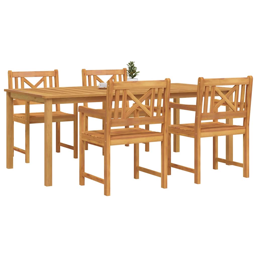 Vrtni set za objed 5 pcs Smeđa Čvrsto drvo akacije