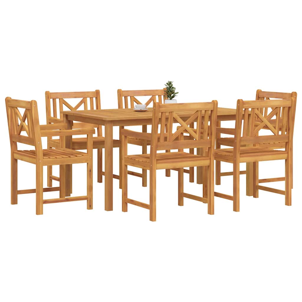 Vrtni set za objed 7 pcs Smeđa Čvrsto drvo akacije