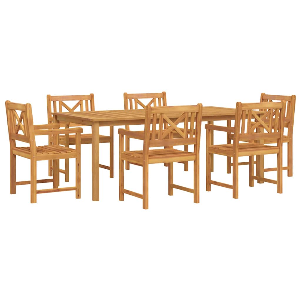 Vrtni set za objed 7 pcs Smeđa Čvrsto drvo akacije