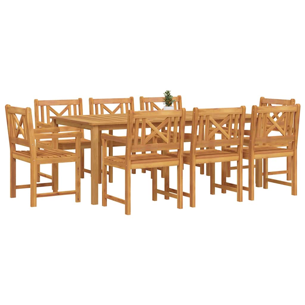 Vrtni set za objed 9 pcs Smeđa Čvrsto drvo akacije