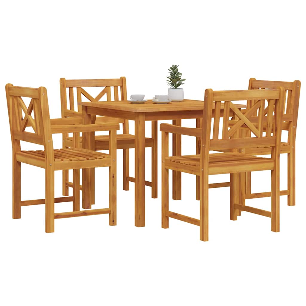 Vrtni set za objed 5 pcs Smeđa Čvrsto drvo akacije