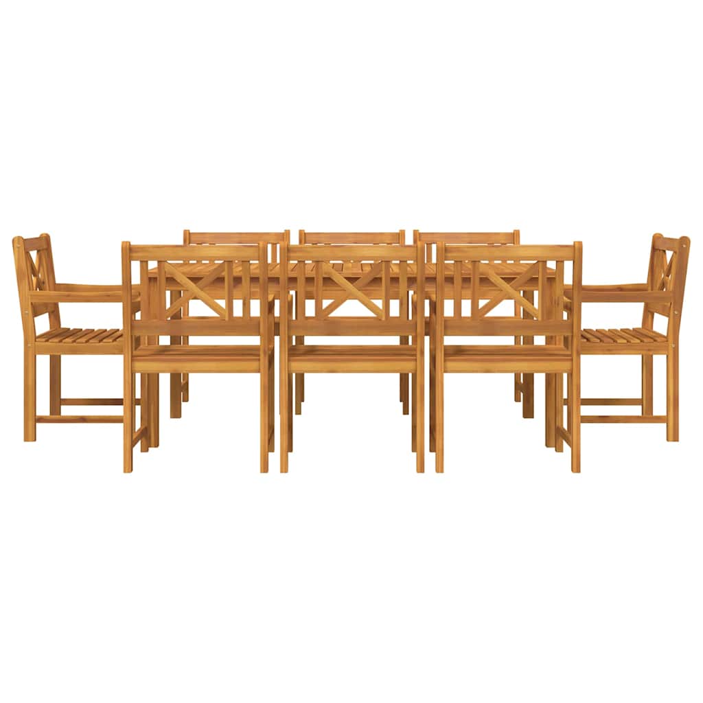 Vrtni set za objed 9 pcs Smeđa Čvrsto drvo akacije