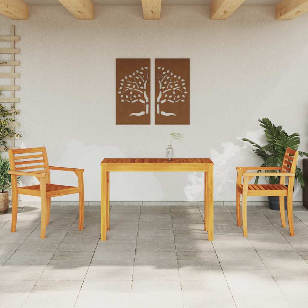 Vrtni set za objed 3 kom. Smeđa Čvrsto drvo akacije 110 x 55 x 75 cm