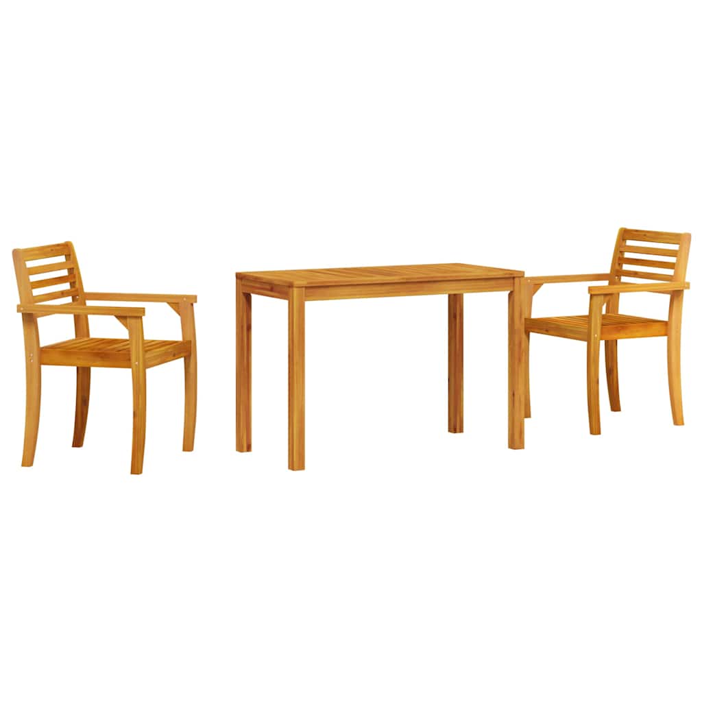 Vrtni set za objed 3 kom. Smeđa Čvrsto drvo akacije 110 x 55 x 75 cm