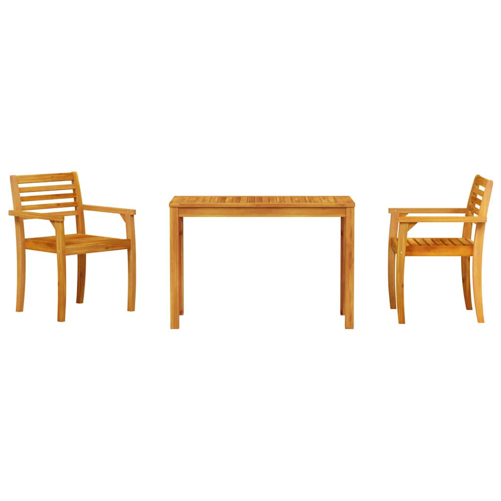 Vrtni set za objed 3 pcs Smeđa Čvrsto drvo akacije