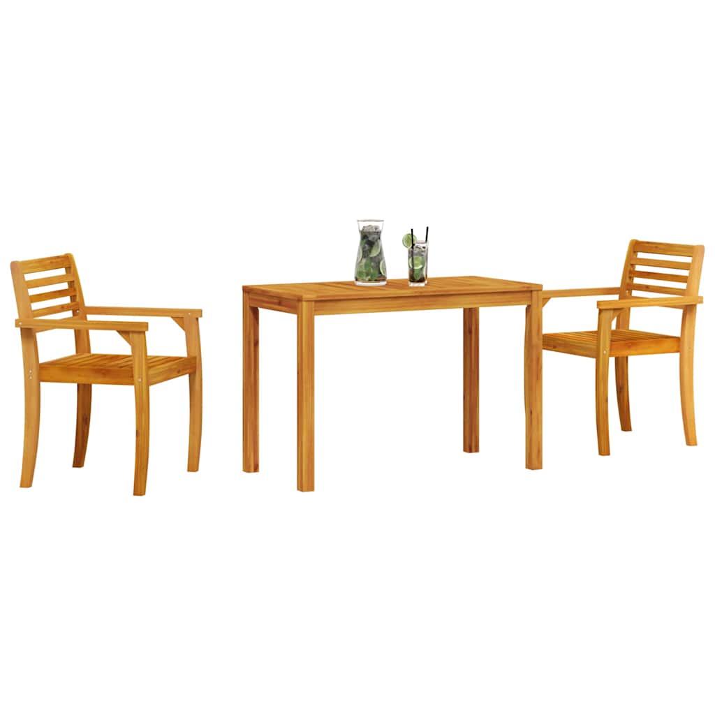 Vrtni set za objed 3 pcs Smeđa Čvrsto drvo akacije