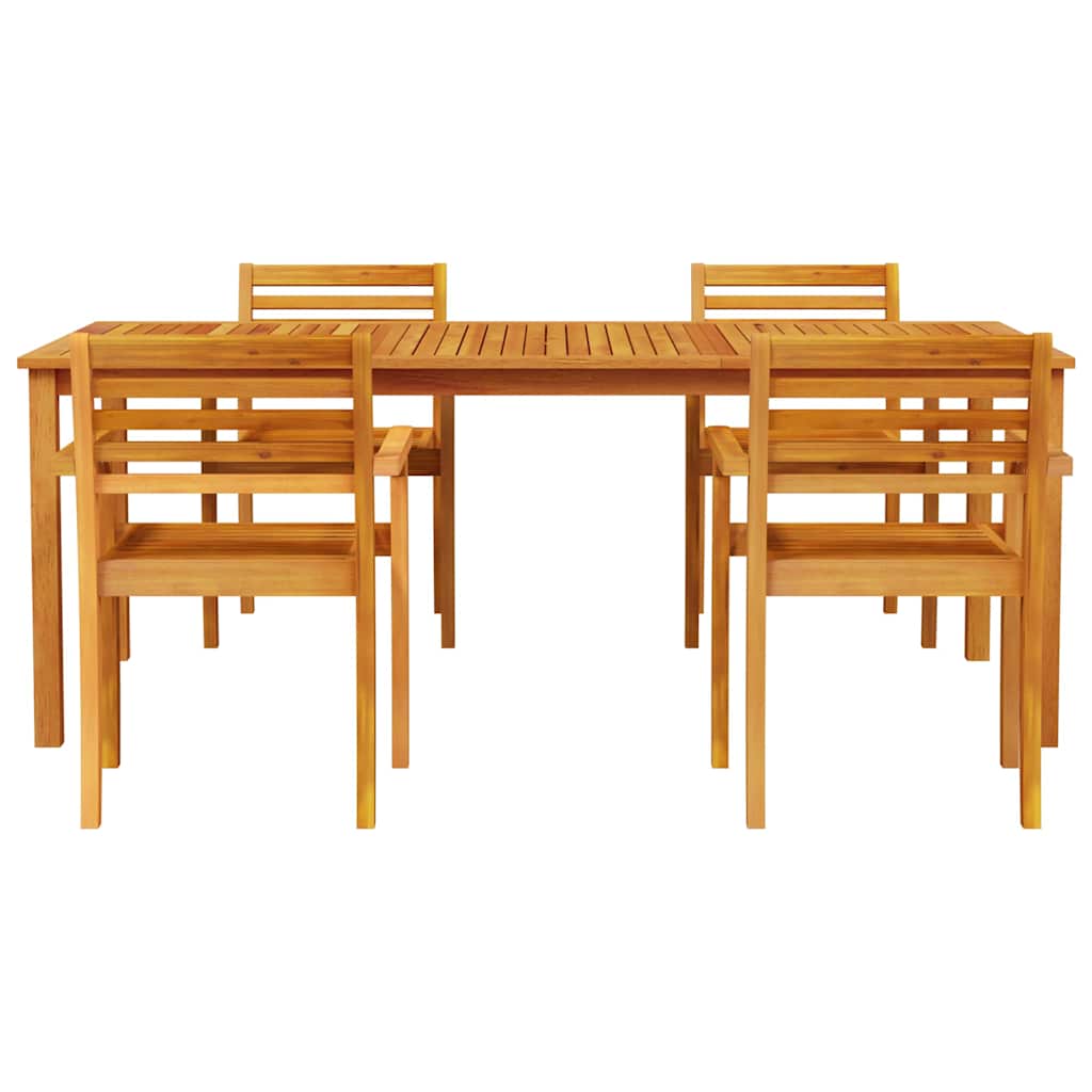 Vrtni set za objed 7 pcs Smeđa Čvrsto drvo akacije