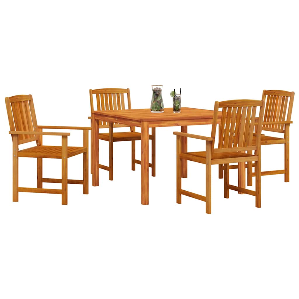 Vrtni set za objed 5 kom. Smeđa Čvrsto drvo akacije 85 x 85 x 75 cm