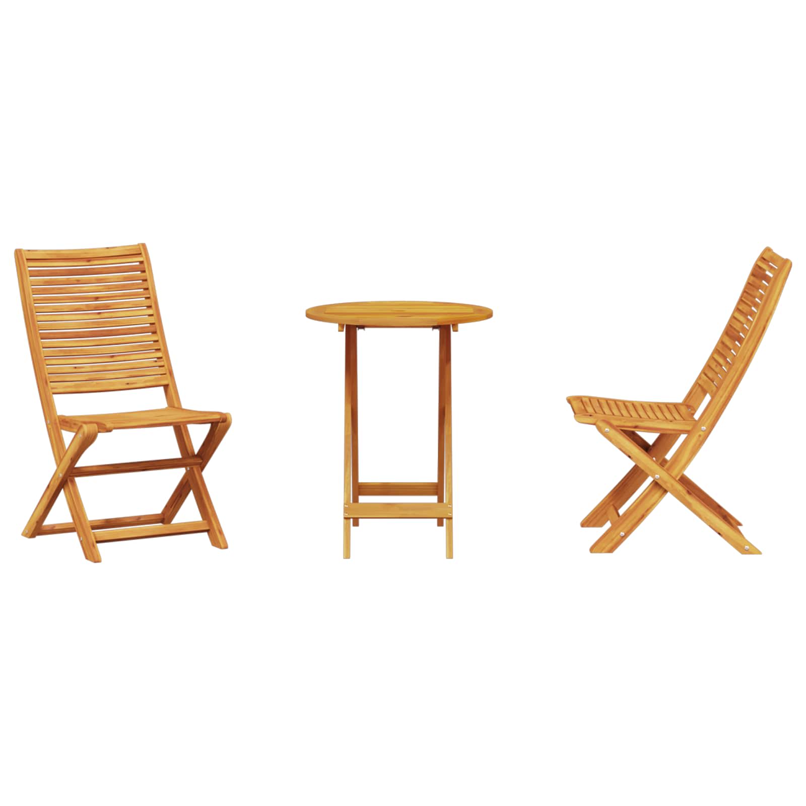Sklopivi bistro set 3 pcs Smeđa Čvrsto drvo akacije