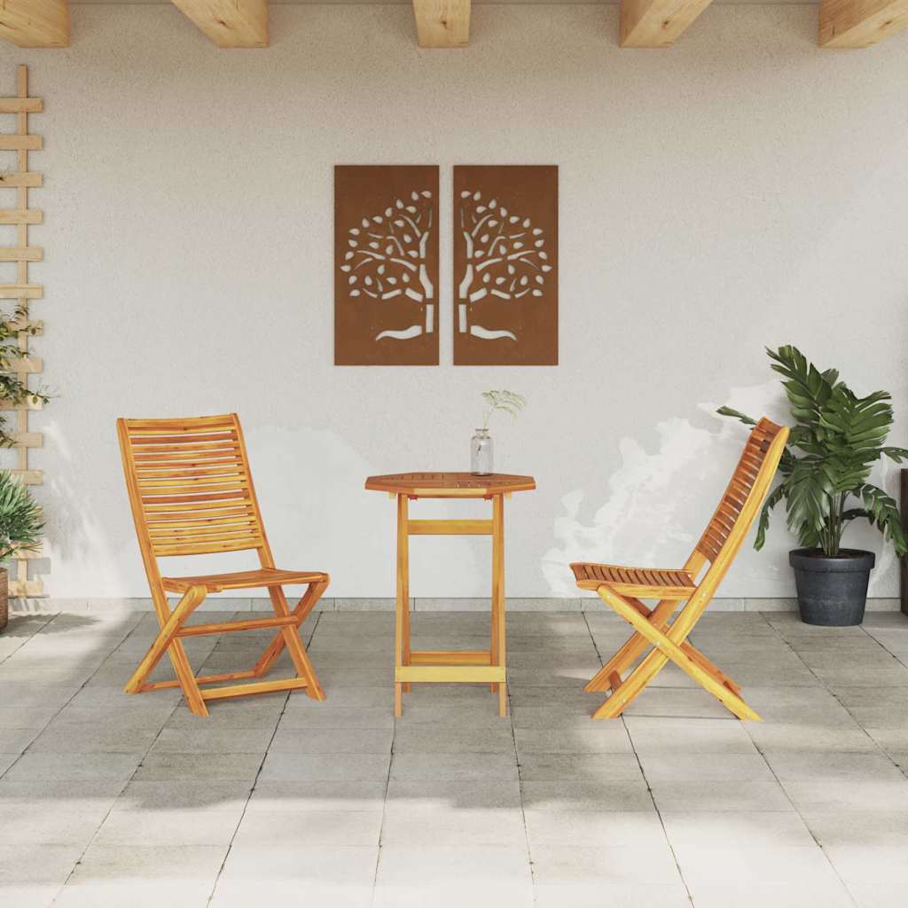 Sklopivi bistro set 3 pcs Smeđa Čvrsto drvo akacije