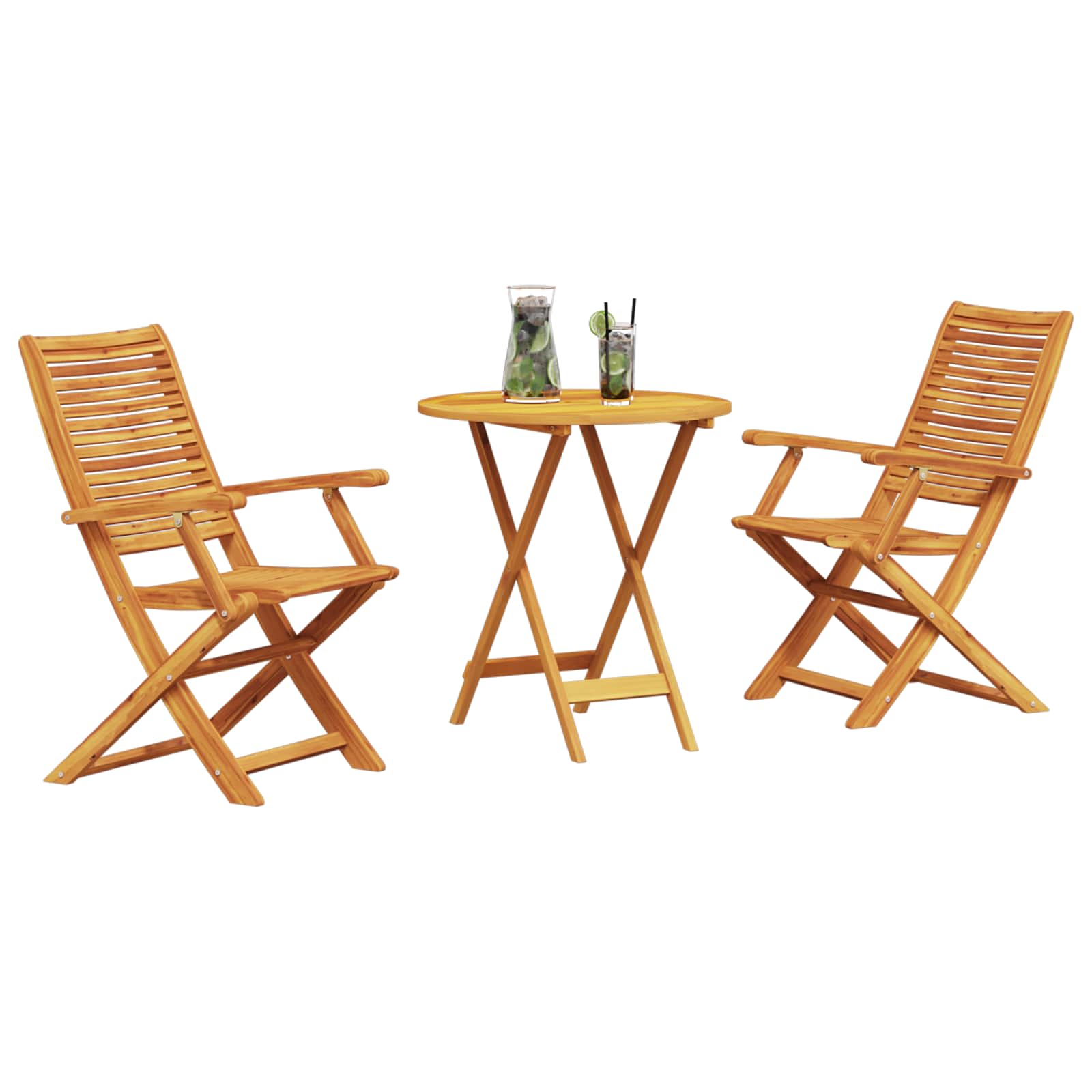 Sklopivi bistro set 3 pcs Smeđa Čvrsto drvo akacije