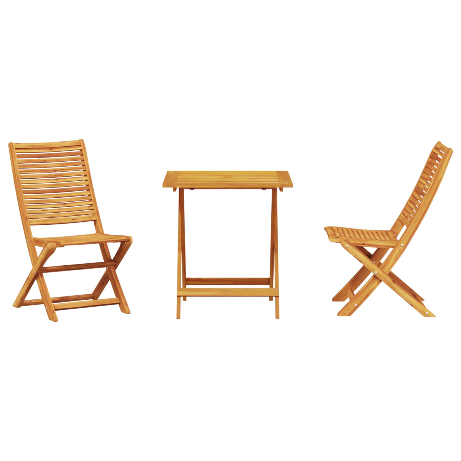 Sklopivi bistro set 3 pcs Smeđa Čvrsto drvo akacije
