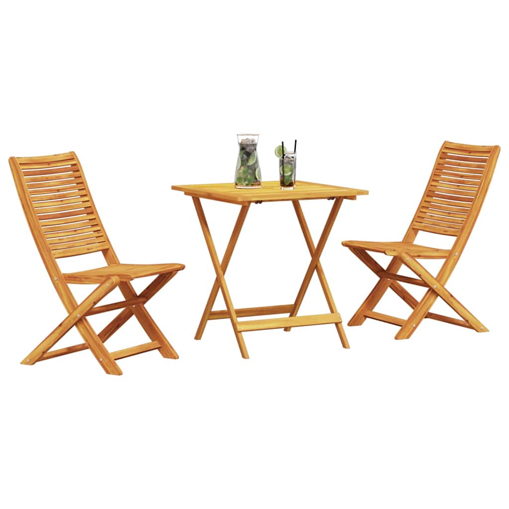 Sklopivi bistro set 3 pcs Smeđa Čvrsto drvo akacije