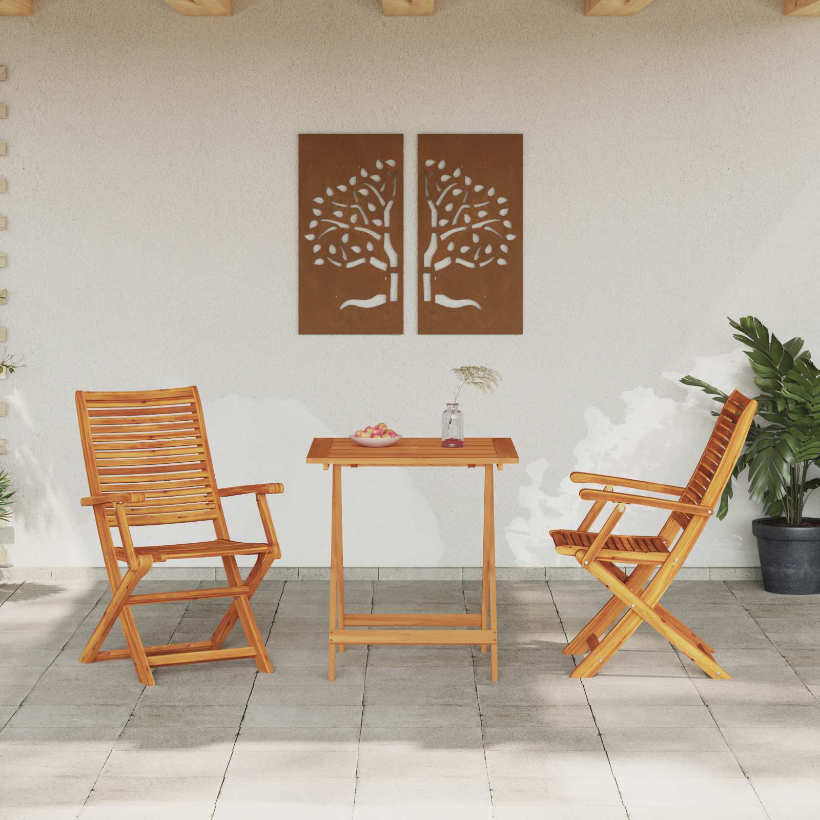 Sklopivi bistro set 3 pcs Smeđa Čvrsto drvo akacije