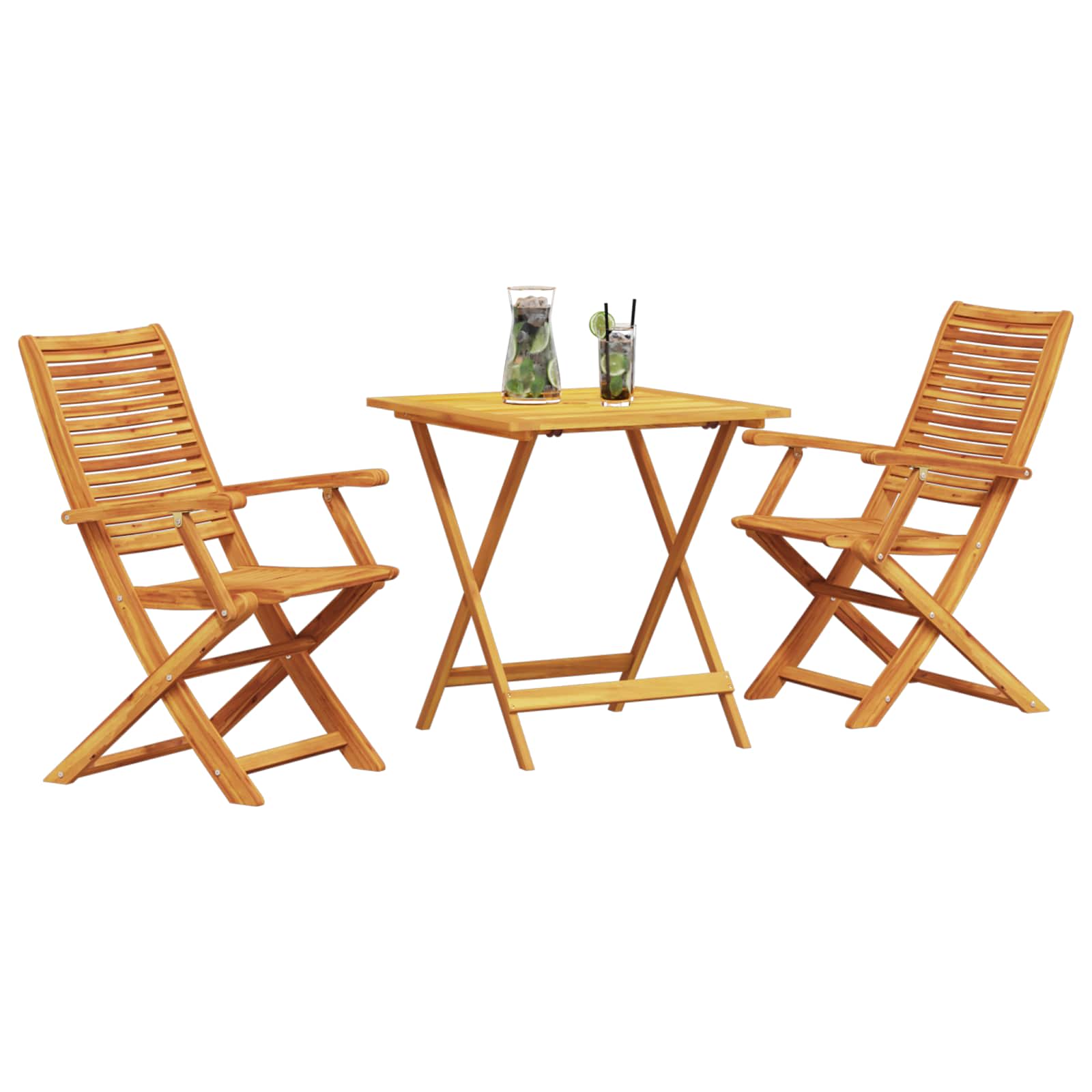 Sklopivi bistro set 3 pcs Smeđa Čvrsto drvo akacije