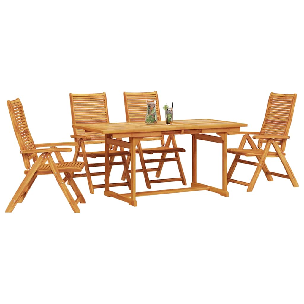 Vrtni set za objed 5 kom. Smeđa Čvrsto drvo akacije 170 x 80 x 75 cm