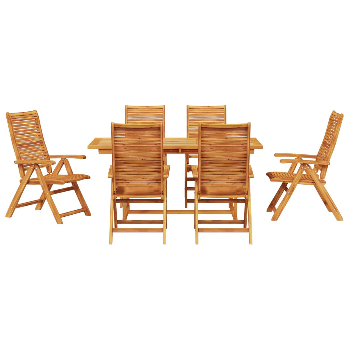 Vrtni set za objed 7 kom. Smeđa Čvrsto drvo akacije 170 x 80 x 75 cm