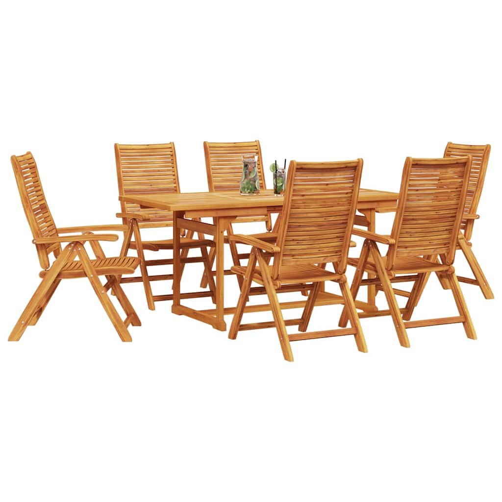 Vrtni set za objed 7 kom. Smeđa Čvrsto drvo akacije 170 x 80 x 75 cm