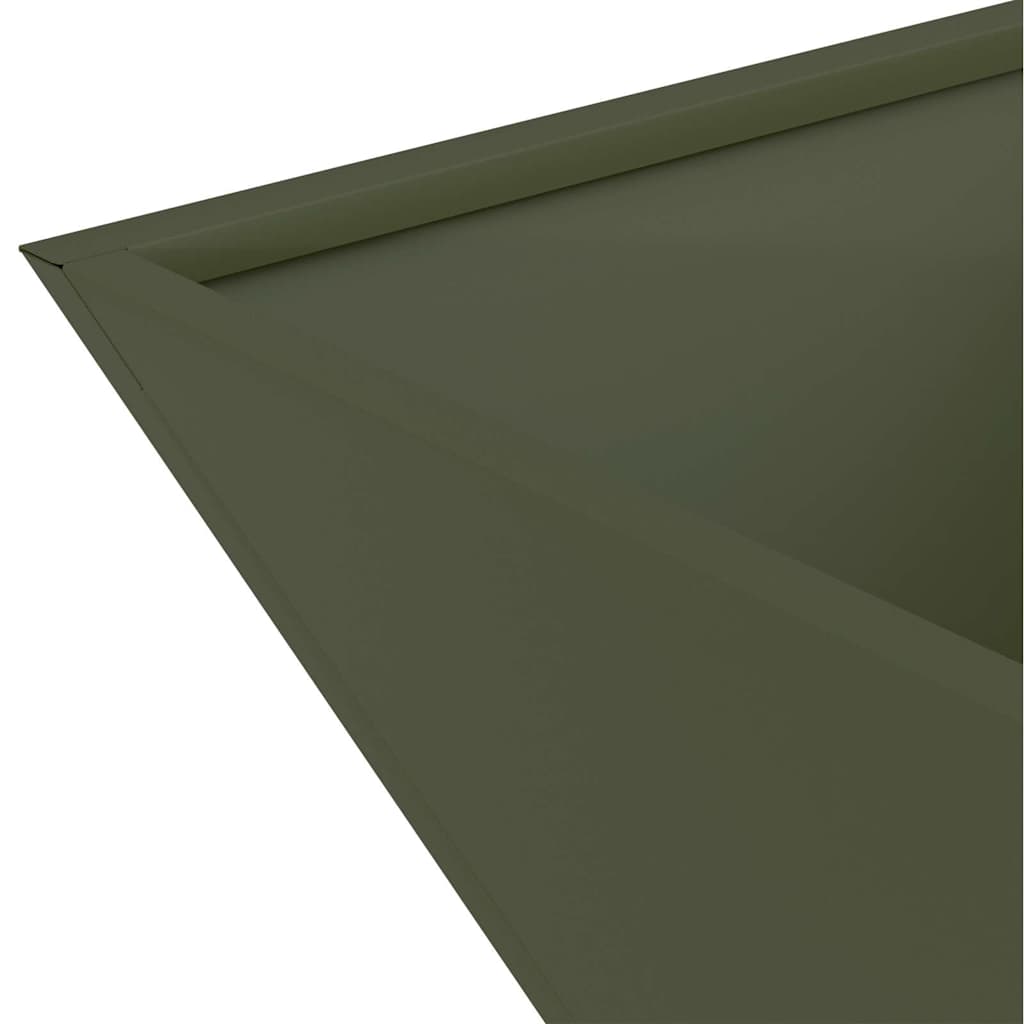 Vrtna saksija Maslinasto zelena 40 x 40 x 15 cm Čelična vrata