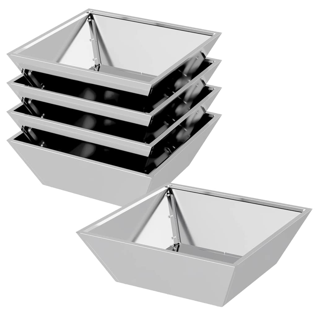Vrtna saksija 5 pcs Srebrno 50 x 50 x 15 cm Cinkani čelik