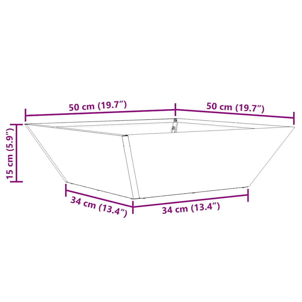 Vrtna saksija 5 pcs Srebrno 50 x 50 x 15 cm Cinkani čelik