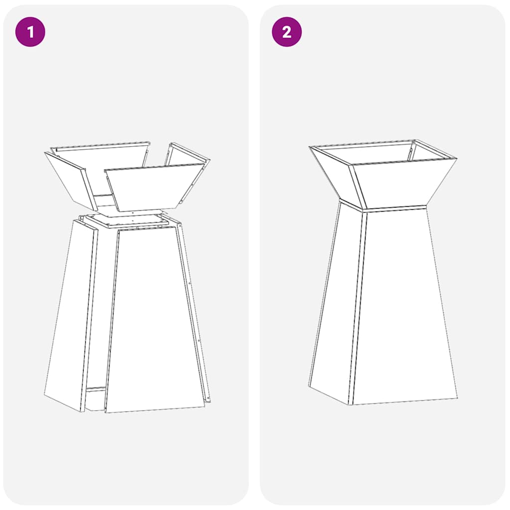 Stup saksija Crna 35 x 35 x 73 cm
