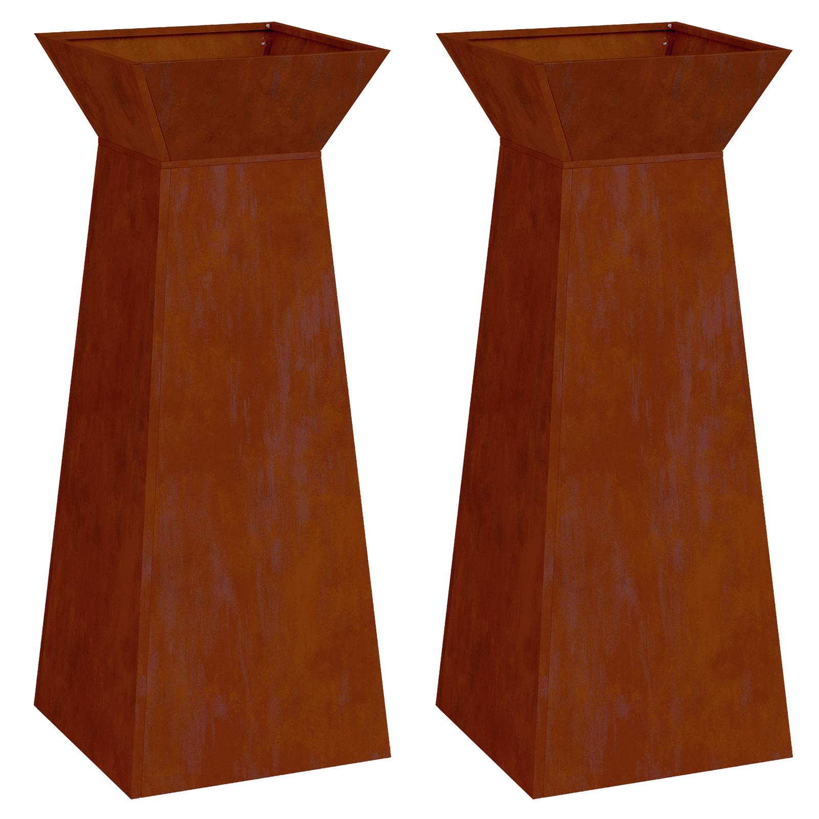 Stup saksija 2 pcs Srebrno 40 x 40 x 100 cm