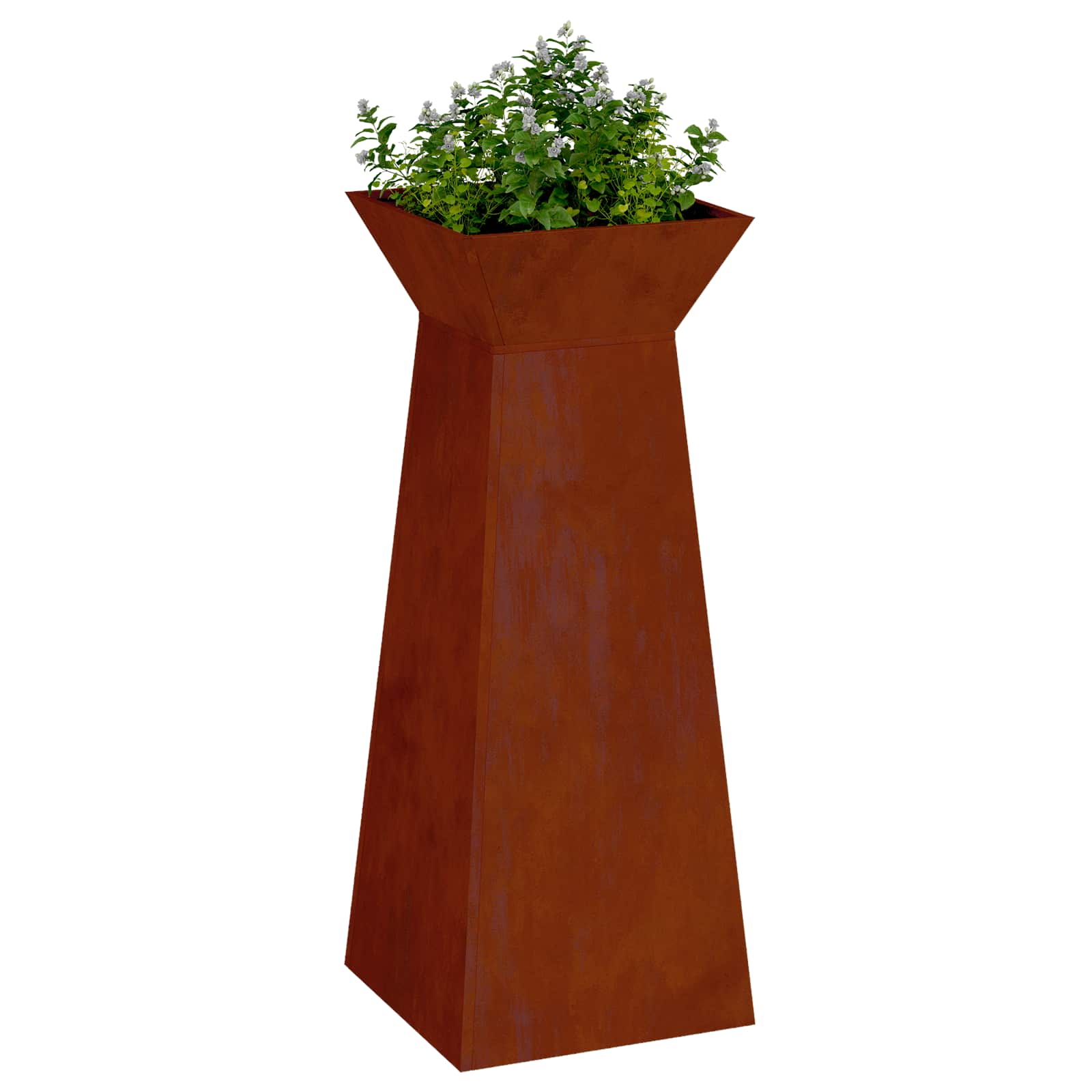 Stup saksija 2 pcs Srebrno 40 x 40 x 100 cm