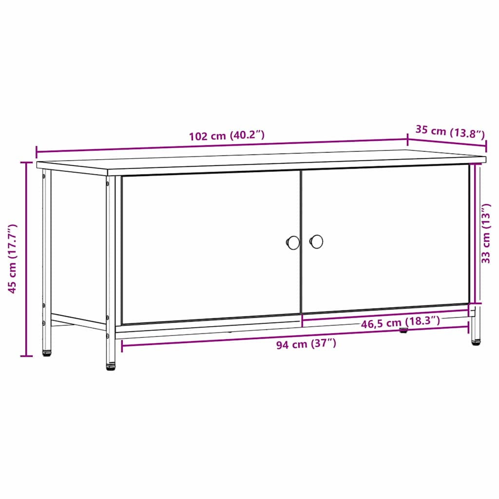 TV ormar Staro drvo 100 x 35 x 45 cm Konstruirano drvo