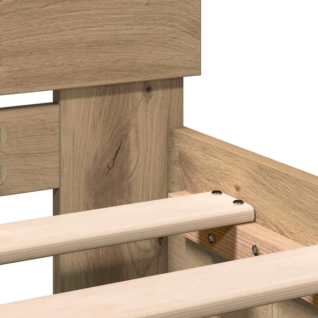 Krevetna konstrukcija Umjetnički hrast 203 x 104 x 70 cm