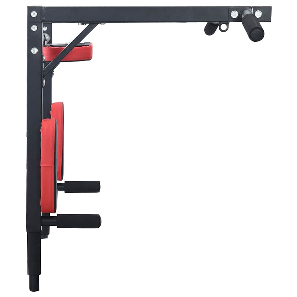 Stalak za zgibove i dipove Crna i crvena 89 x 59 x 70 cm