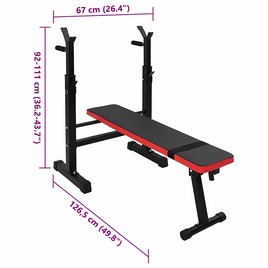 Klupa za težine Crna 126.5 x 67 x 111 cm