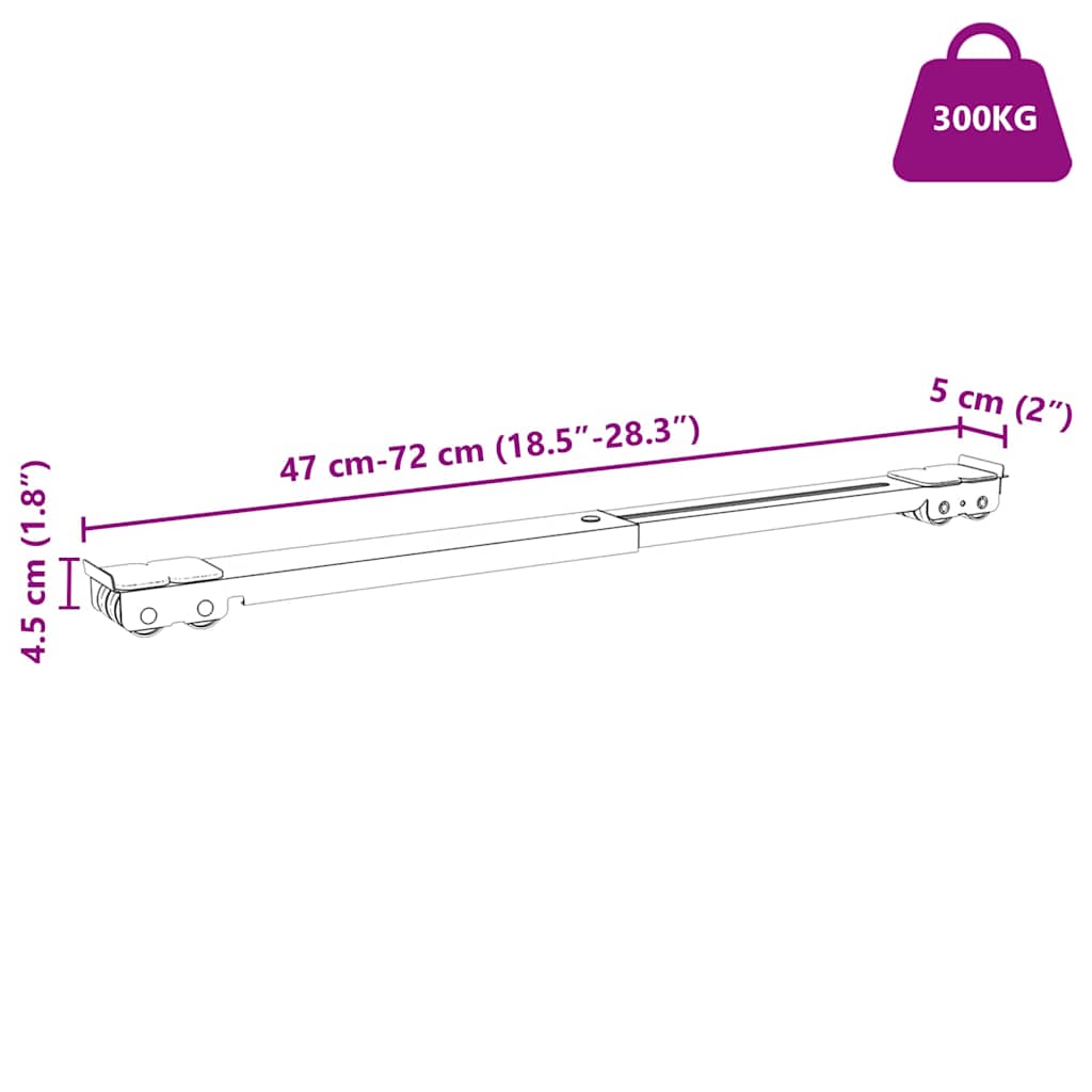 Postolje za perilicu rublja 2 pcs Srebrno 72 x 5 x 4,5 cm