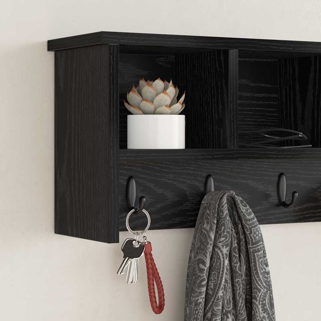 Vješalica za kapute na zidu Zidne Crni hrast 75 x 16 x 26 cm