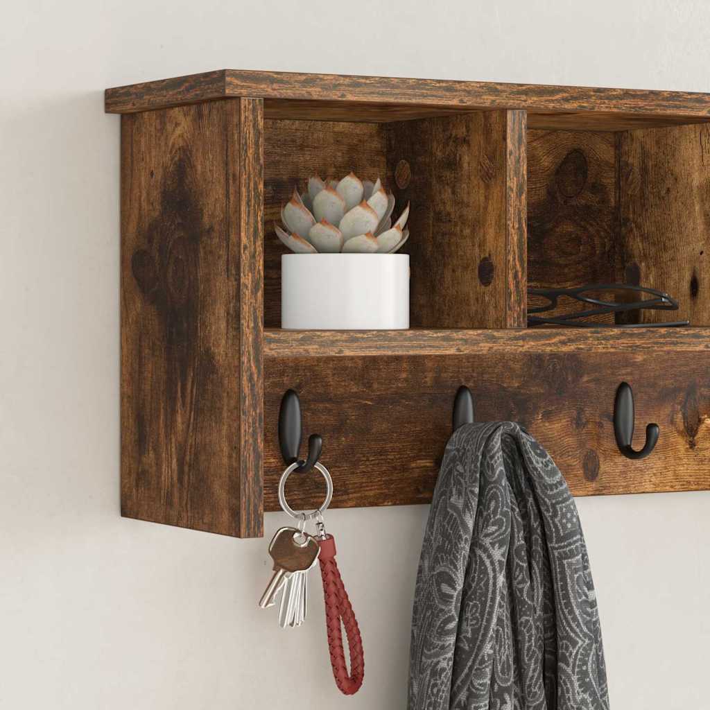 Vješalica za kapute na zidu Dimljeni hrast 75 x 16 x 26 cm