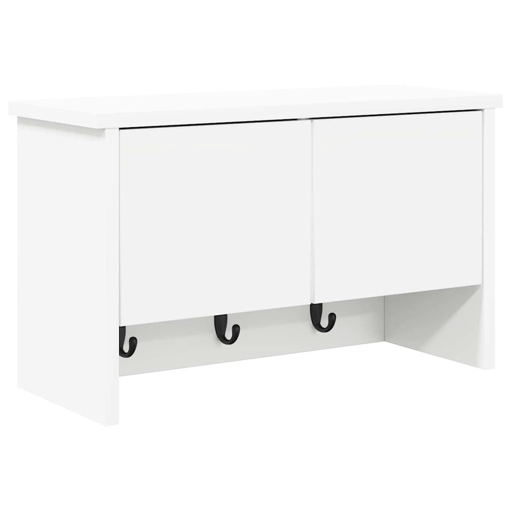 Vješalica za kapute na zidu s policom Bijelo 50 x 20 x 30 cm